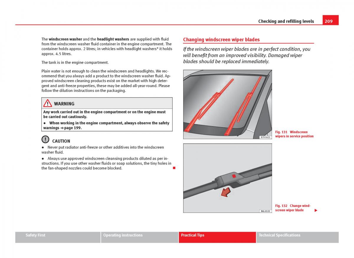 Seat Ibiza IV 4 owners manual / page 211