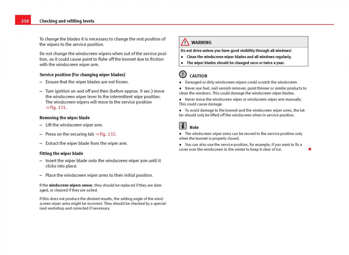 Seat Ibiza IV 4 owners manual / page 212