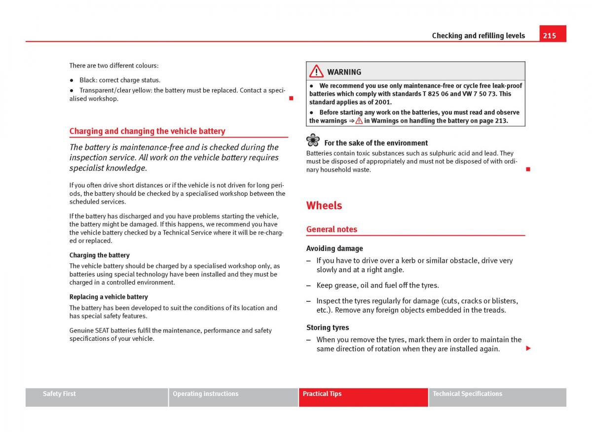 Seat Ibiza IV 4 owners manual / page 217