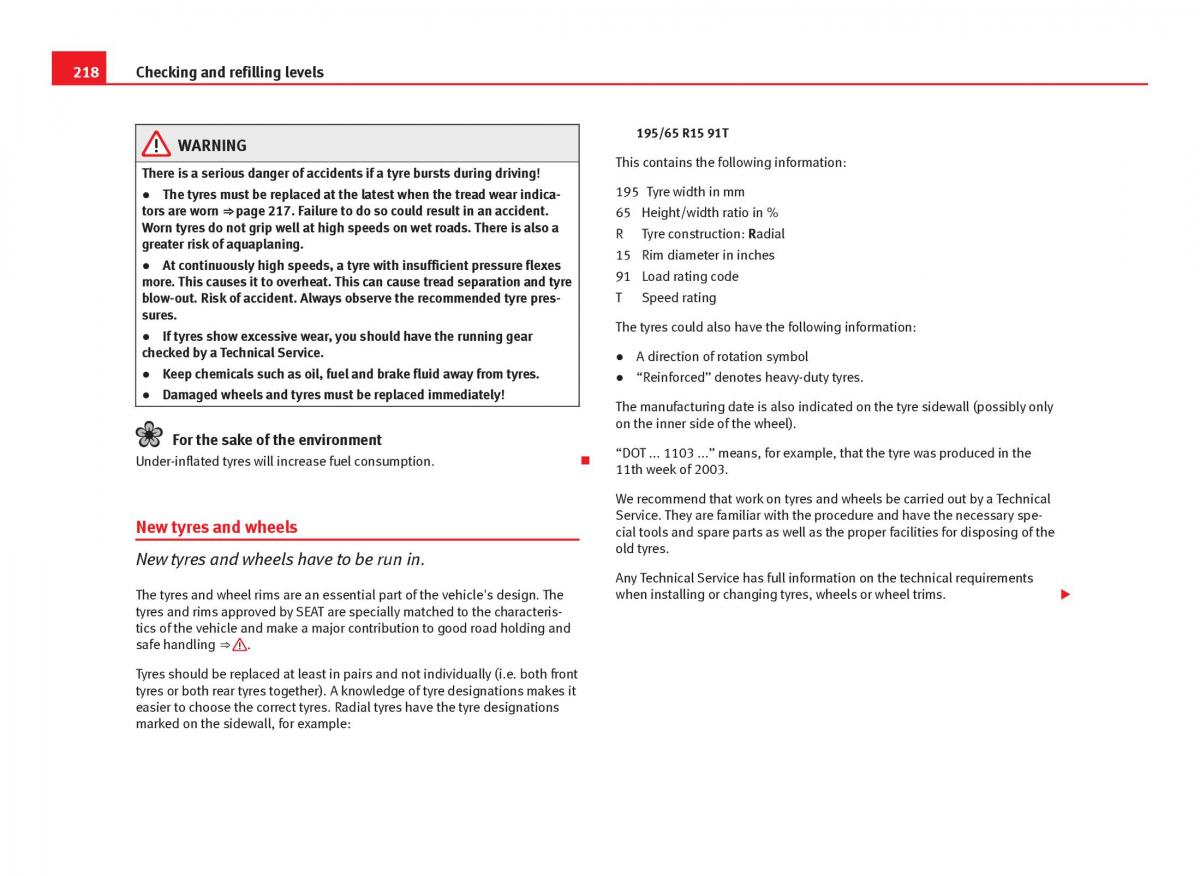 Seat Ibiza IV 4 owners manual / page 220