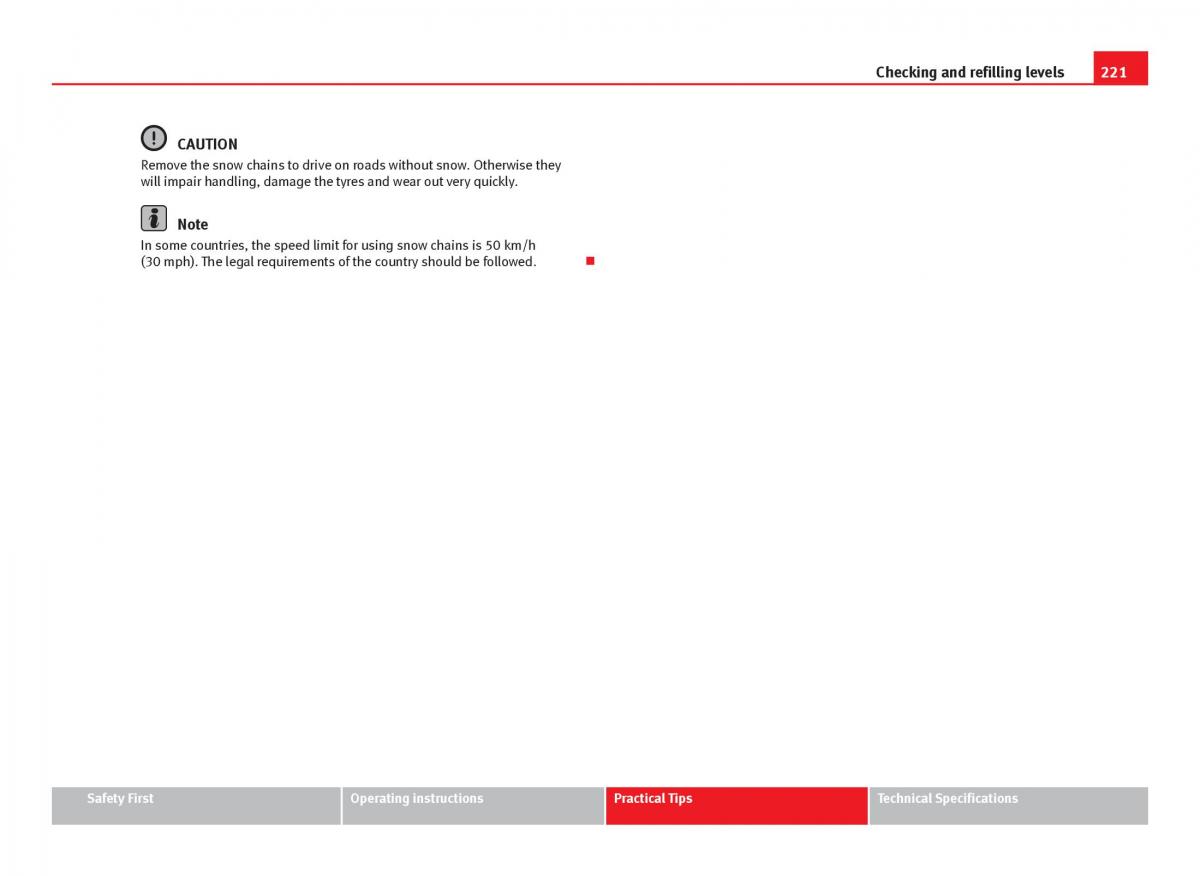 Seat Ibiza IV 4 owners manual / page 223