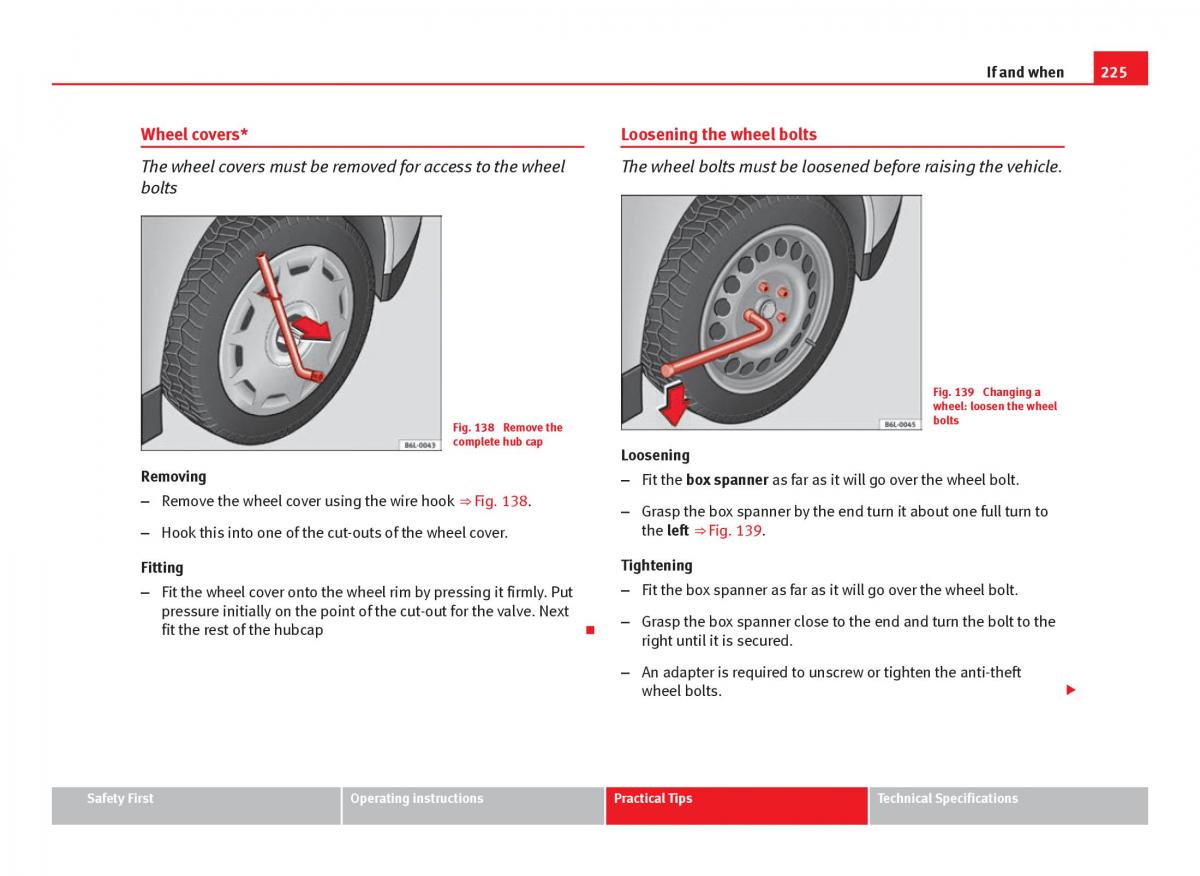 Seat Ibiza IV 4 owners manual / page 227