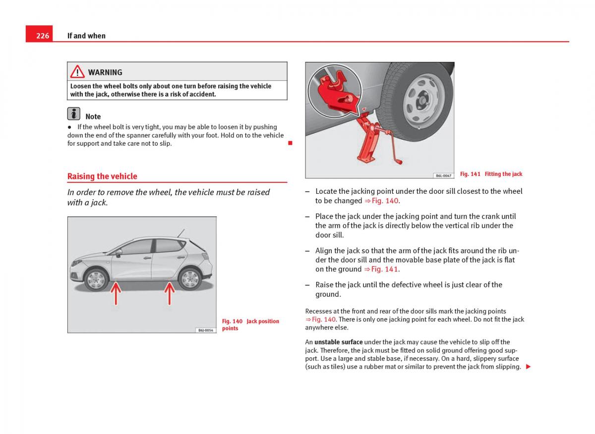 Seat Ibiza IV 4 owners manual / page 228