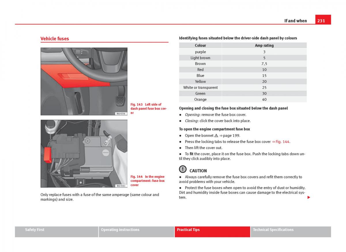 Seat Ibiza IV 4 owners manual / page 233