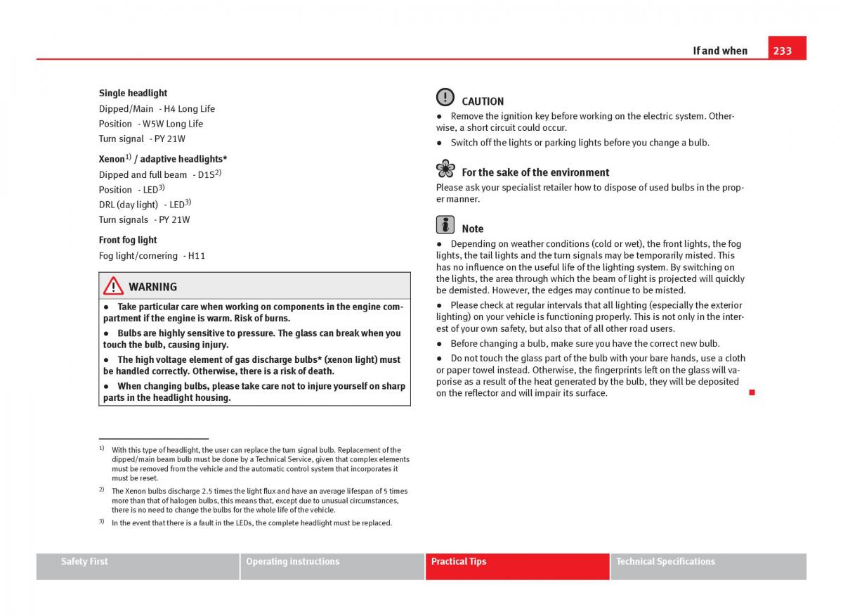 Seat Ibiza IV 4 owners manual / page 235