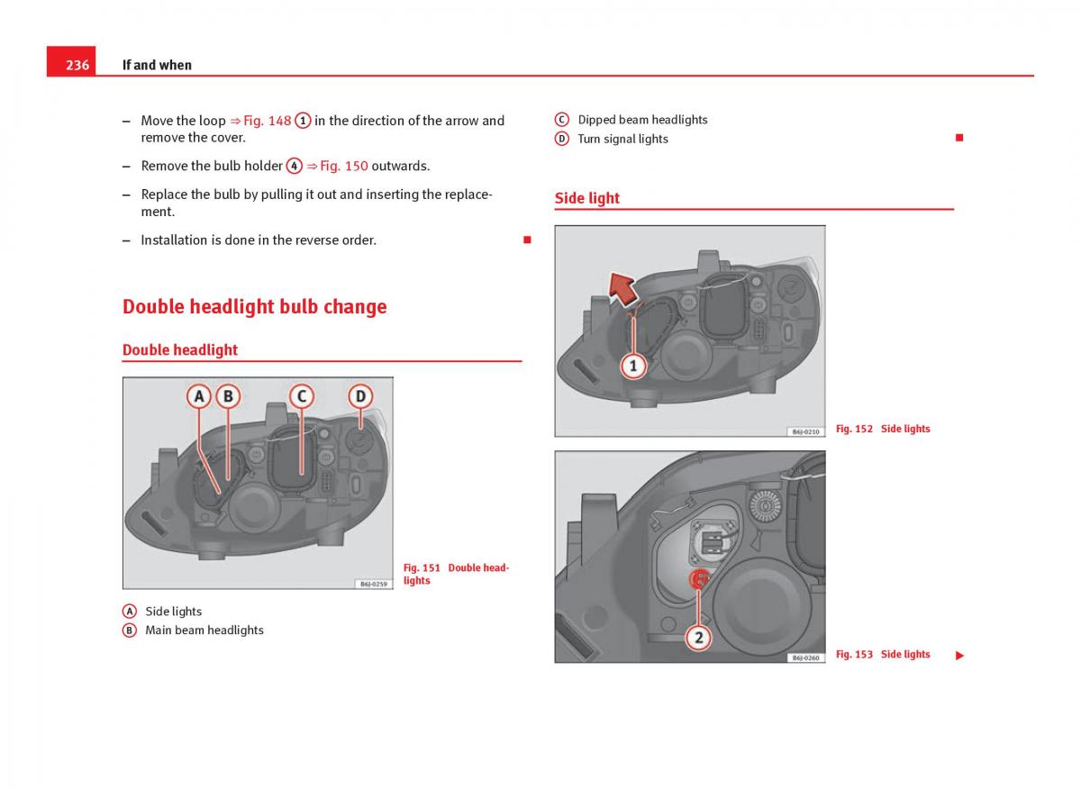 Seat Ibiza IV 4 owners manual / page 238