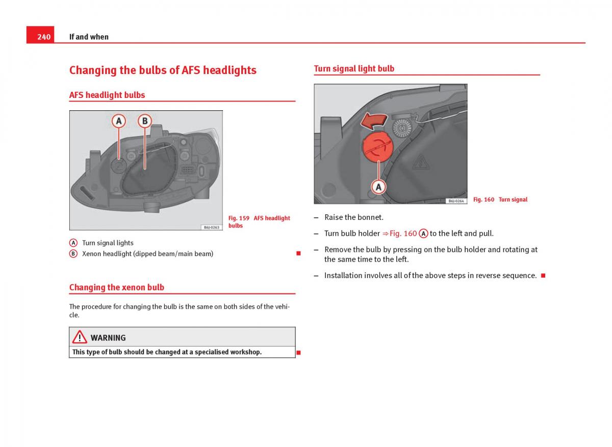 Seat Ibiza IV 4 owners manual / page 242