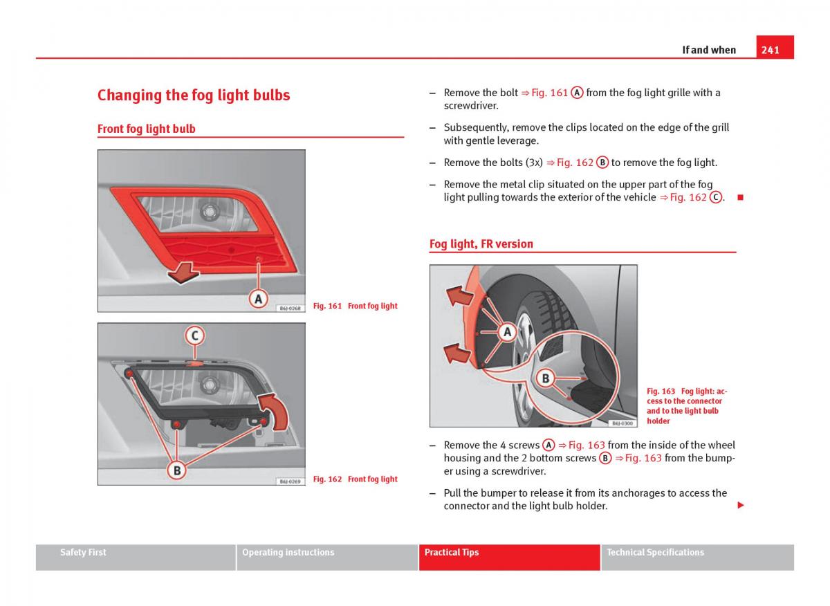 Seat Ibiza IV 4 owners manual / page 243