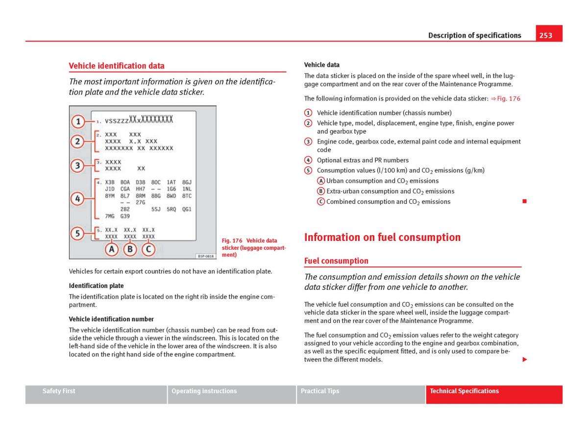 Seat Ibiza IV 4 owners manual / page 255