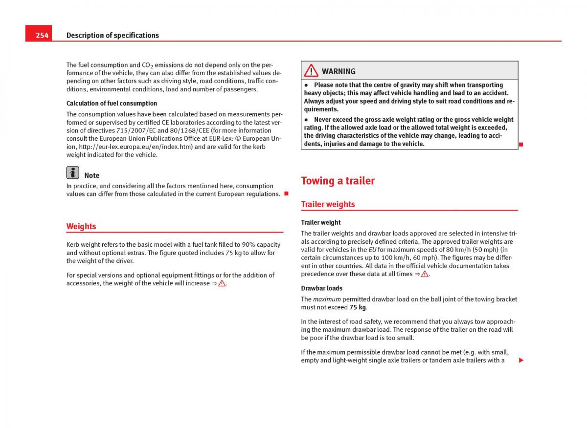 Seat Ibiza IV 4 owners manual / page 256