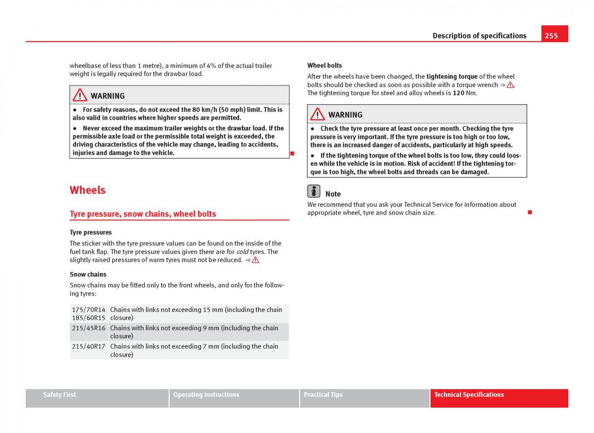 Seat Ibiza IV 4 owners manual / page 257