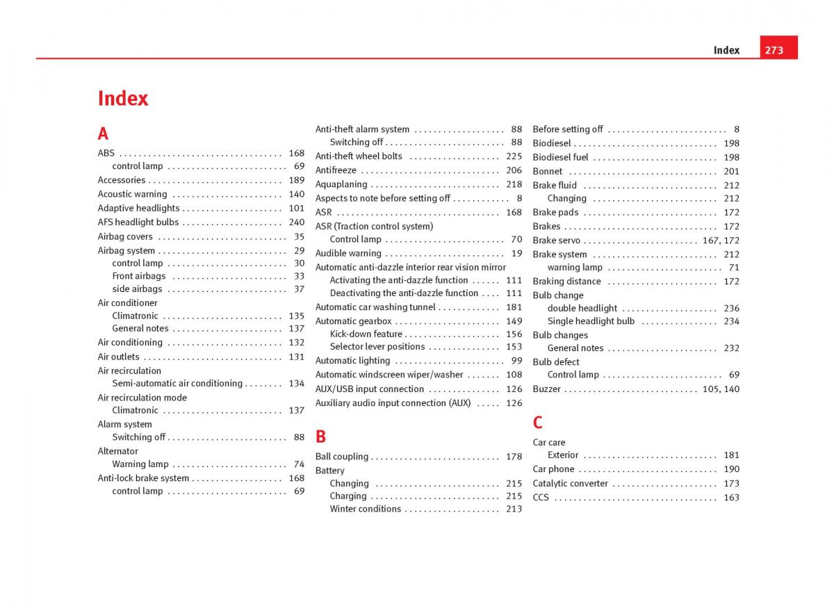 Seat Ibiza IV 4 owners manual / page 275