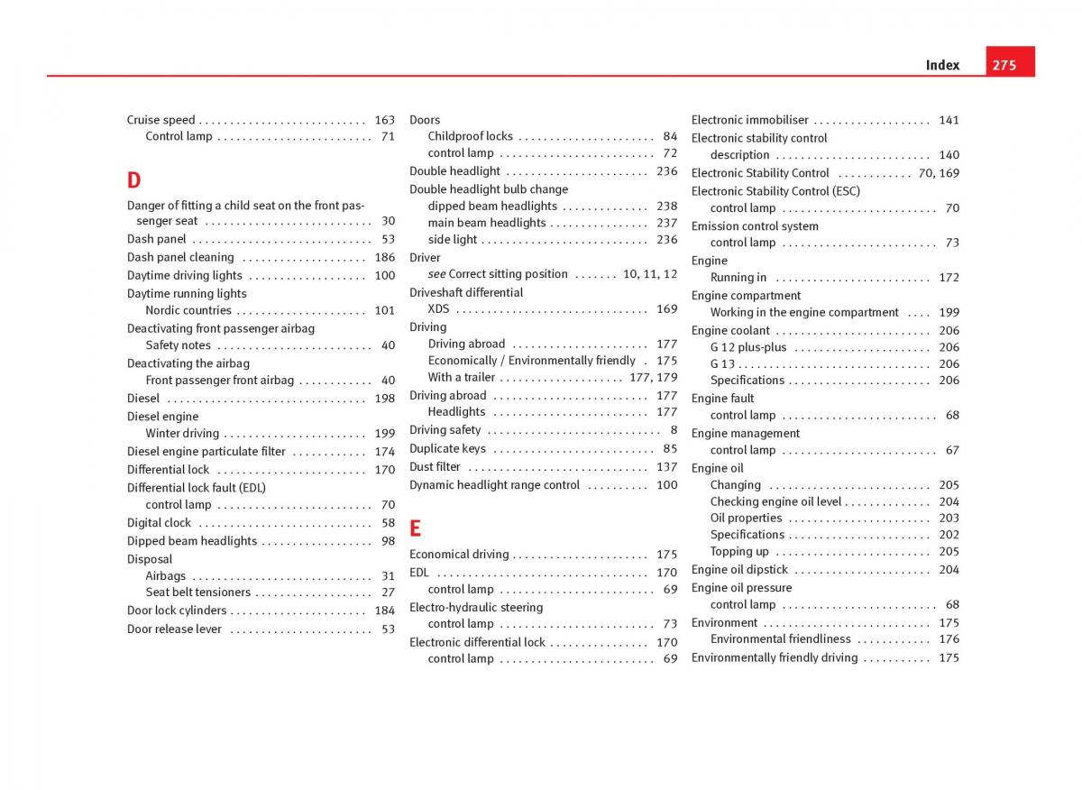 Seat Ibiza IV 4 owners manual / page 277