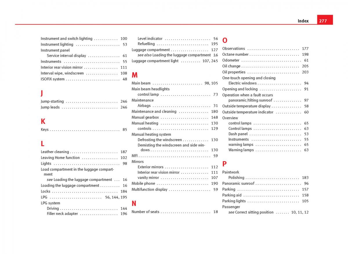 Seat Ibiza IV 4 owners manual / page 279