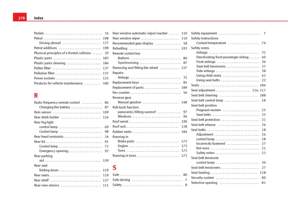 Seat Ibiza IV 4 owners manual / page 280