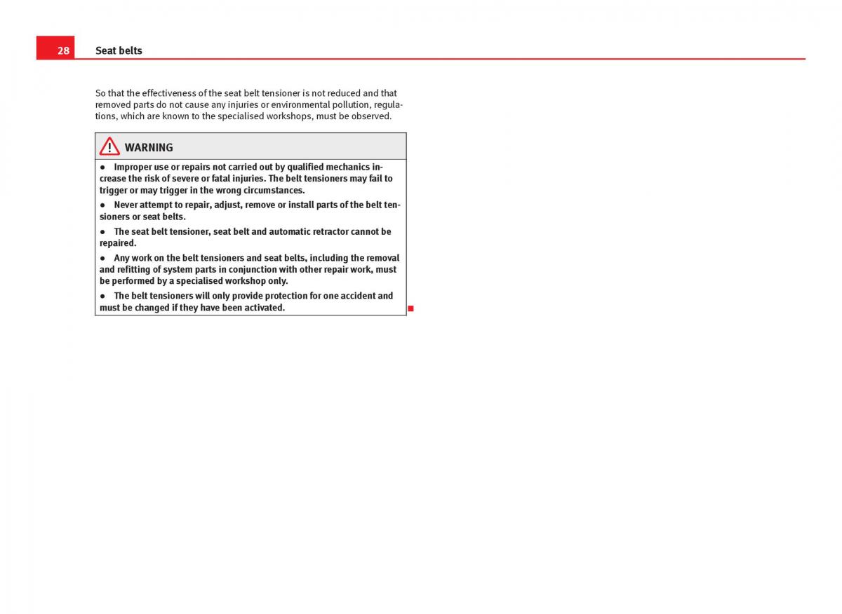 Seat Ibiza IV 4 owners manual / page 30