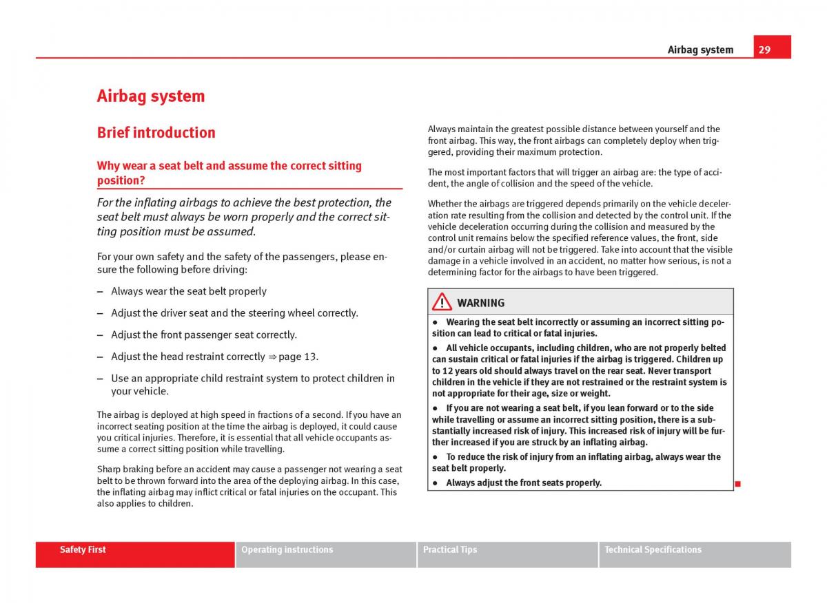 Seat Ibiza IV 4 owners manual / page 31