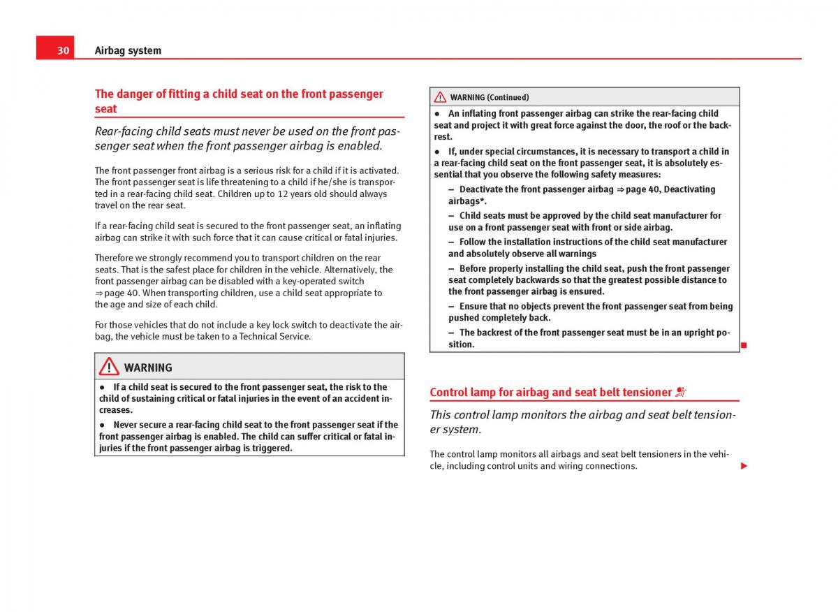 Seat Ibiza IV 4 owners manual / page 32