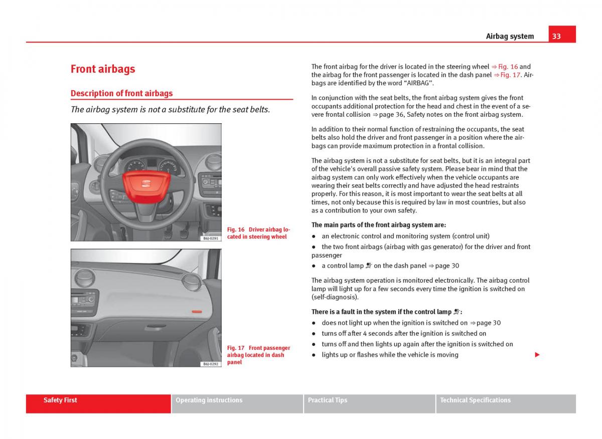 Seat Ibiza IV 4 owners manual / page 35