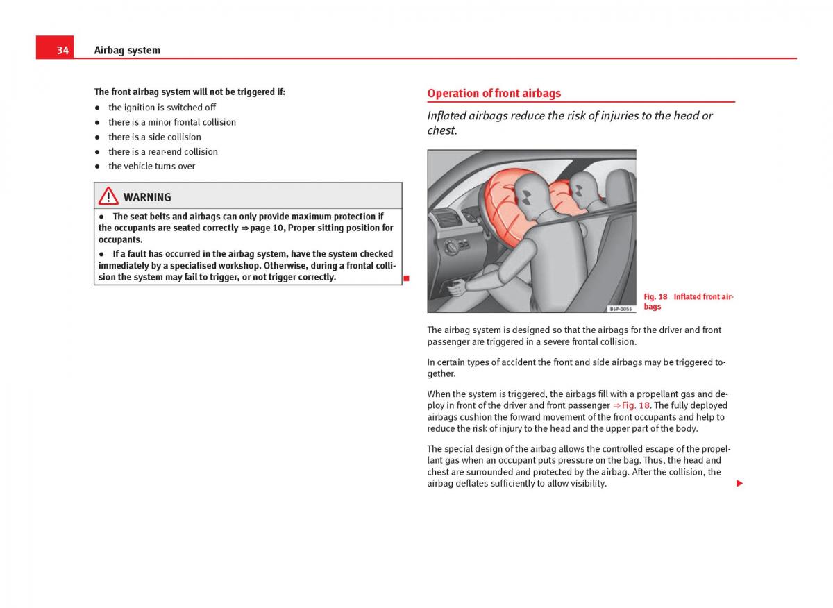 Seat Ibiza IV 4 owners manual / page 36