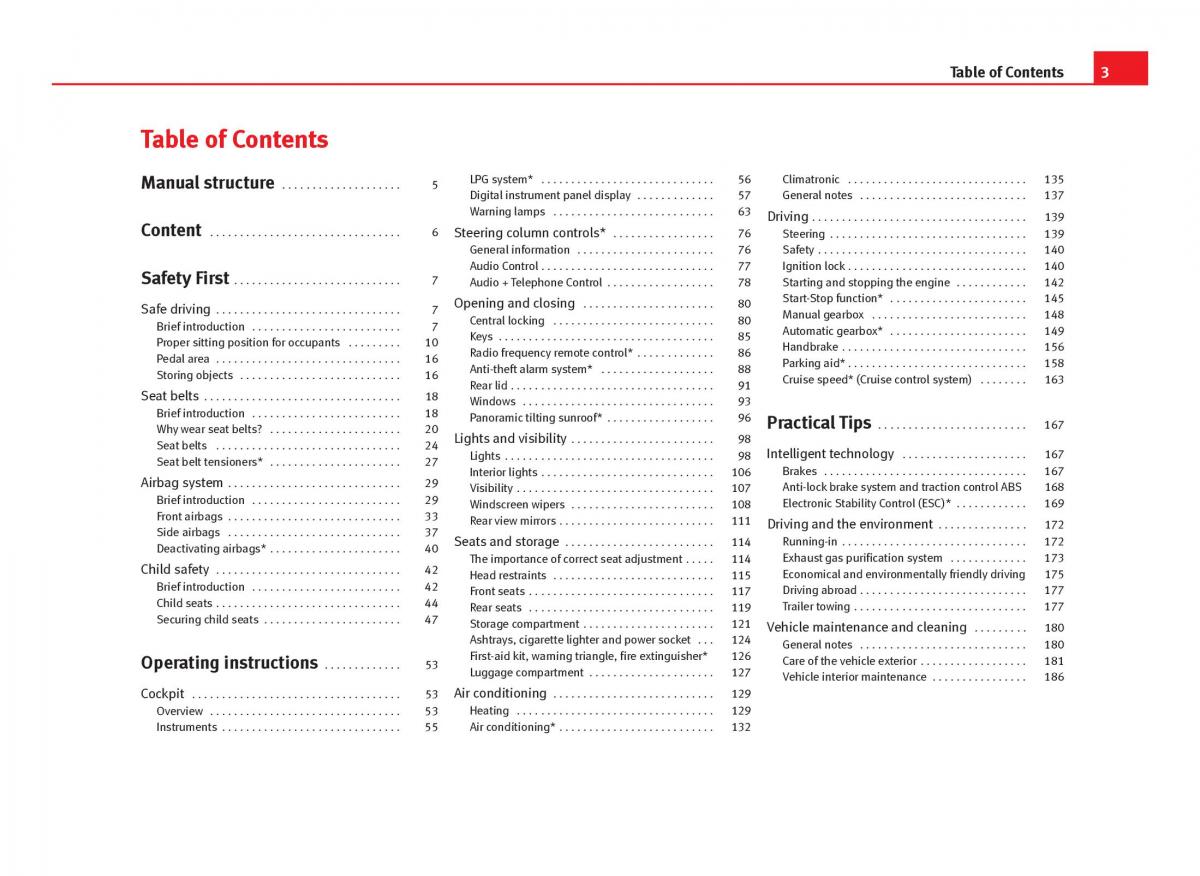 Seat Ibiza IV 4 owners manual / page 5