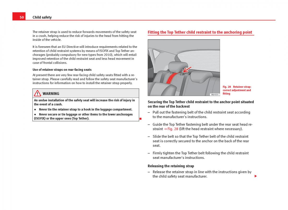 Seat Ibiza IV 4 owners manual / page 52