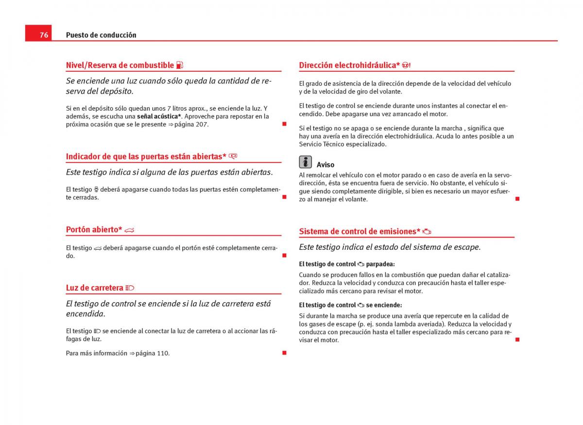 Seat Ibiza IV 4 manual del propietario / page 78