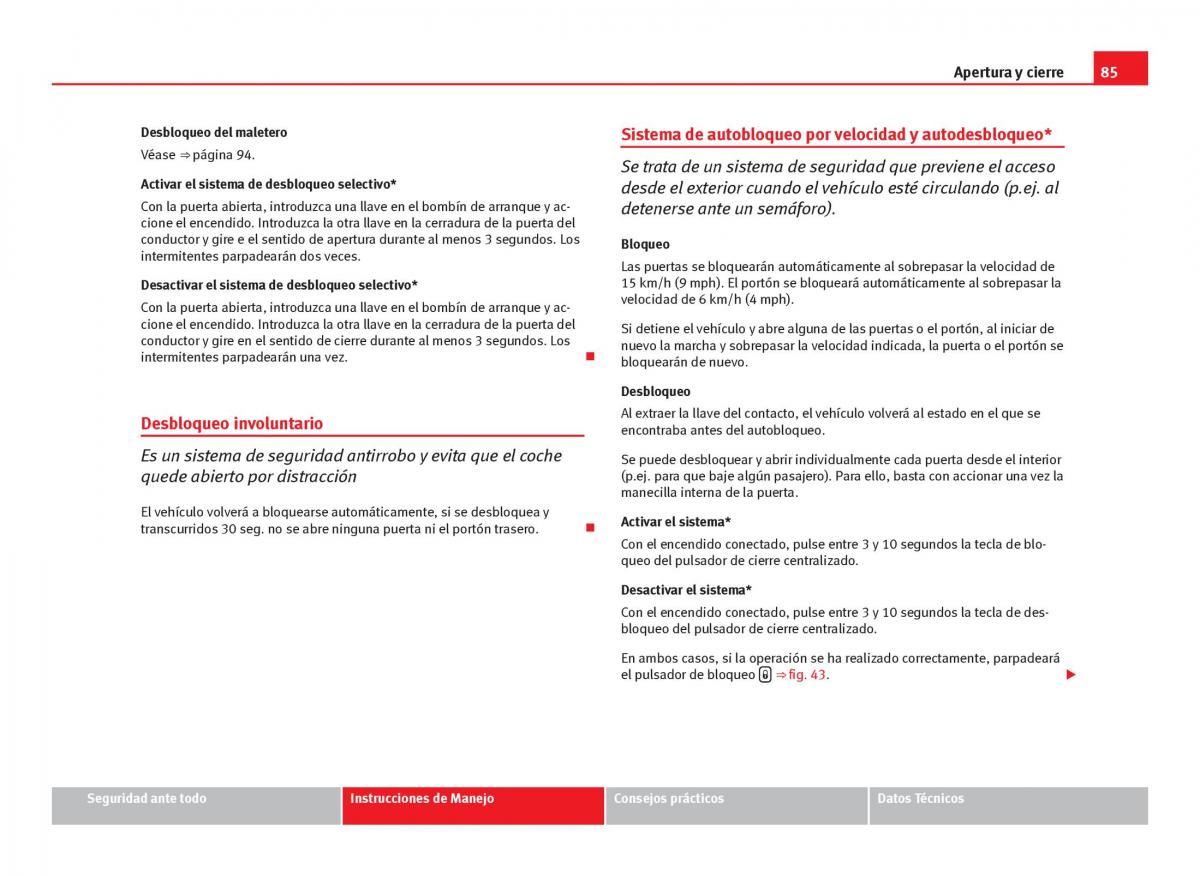 Seat Ibiza IV 4 manual del propietario / page 87