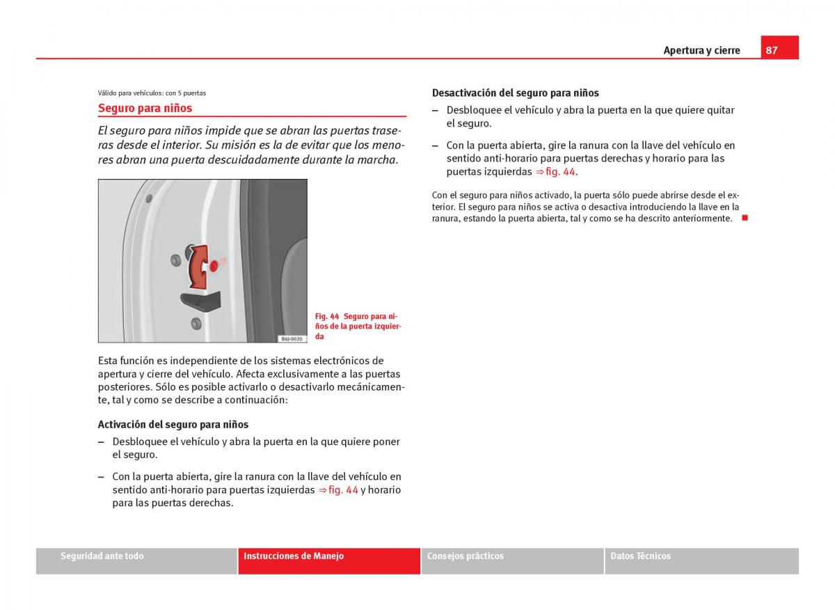 Seat Ibiza IV 4 manual del propietario / page 89