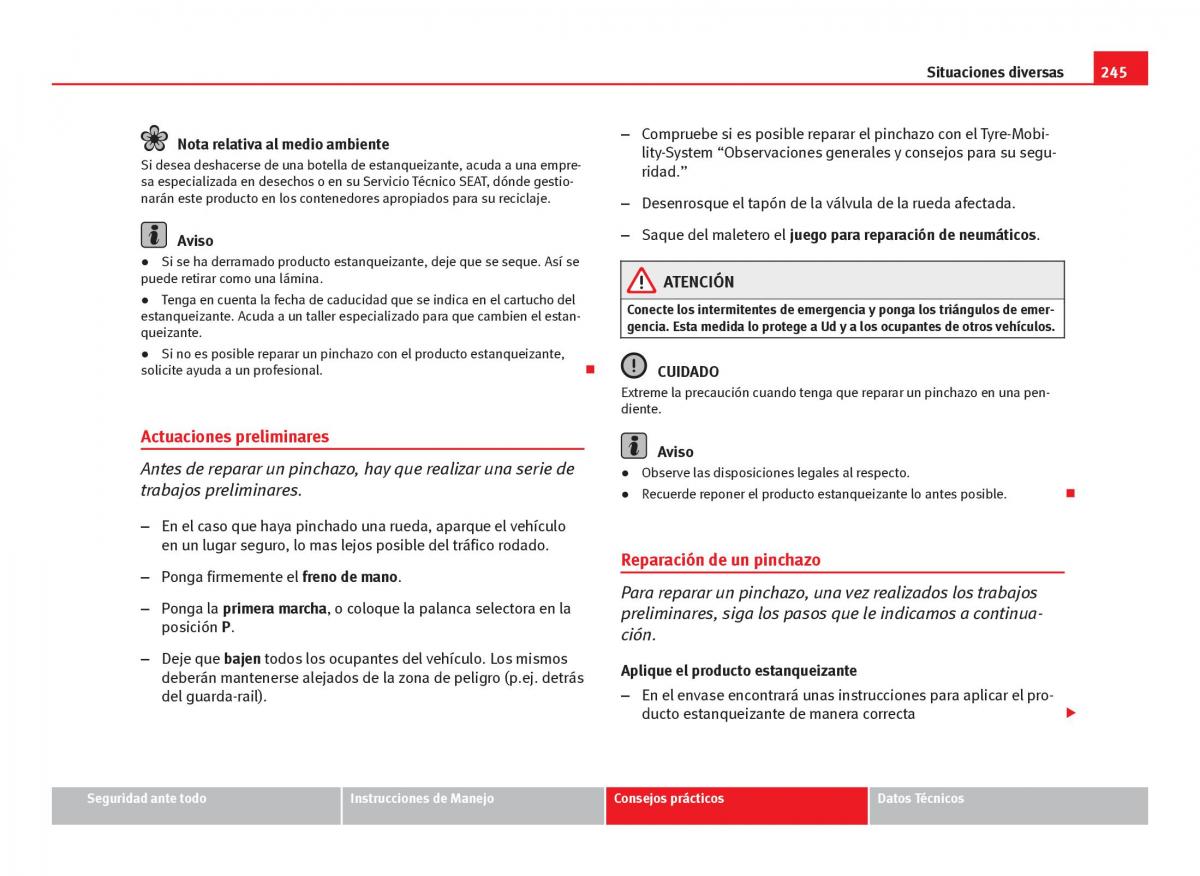 Seat Ibiza IV 4 manual del propietario / page 247