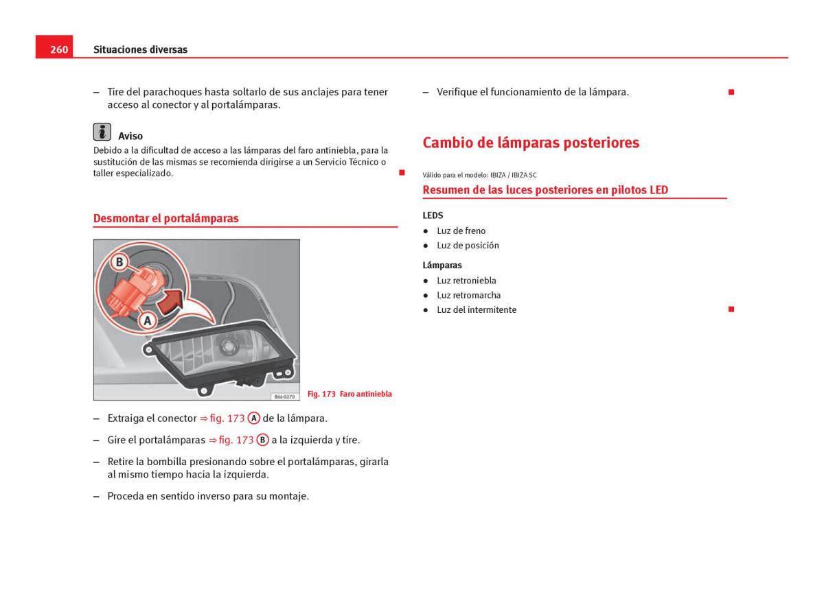 Seat Ibiza IV 4 manual del propietario / page 262