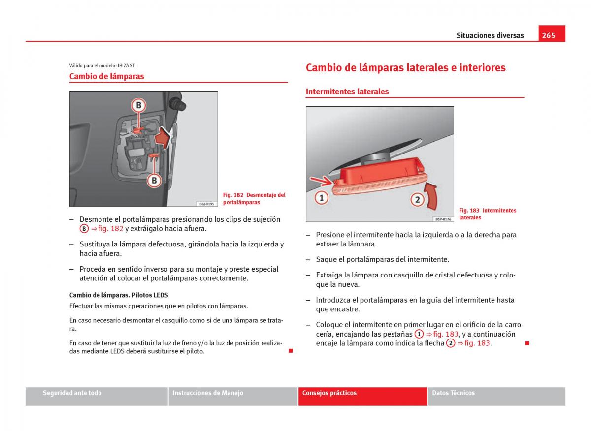 Seat Ibiza IV 4 manual del propietario / page 267