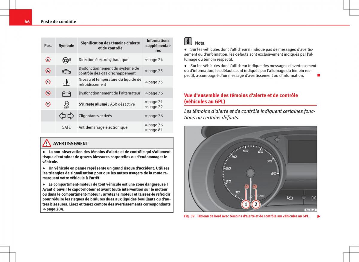 Seat Ibiza IV 4 manuel du proprietaire / page 68