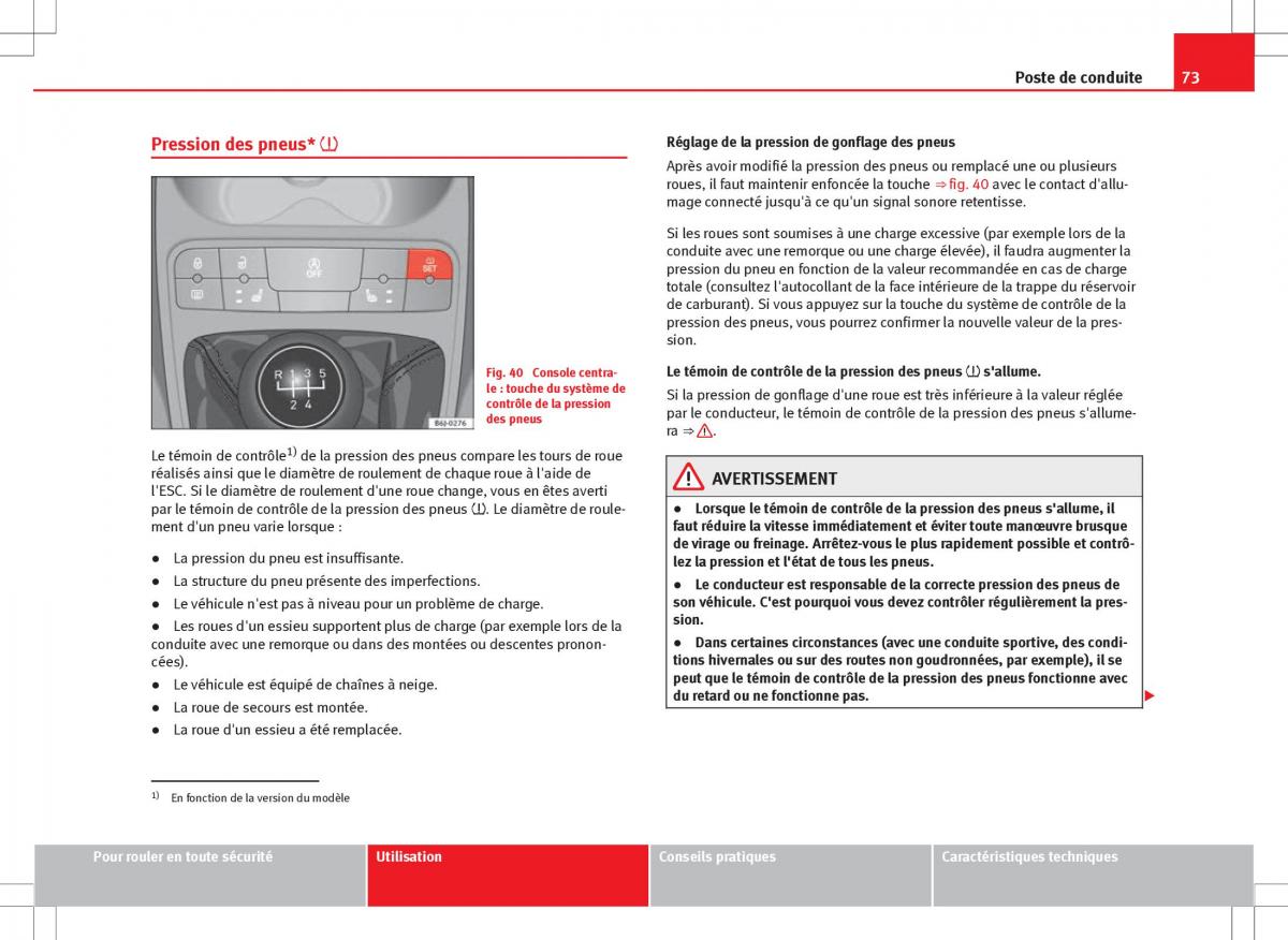 Seat Ibiza IV 4 manuel du proprietaire / page 75