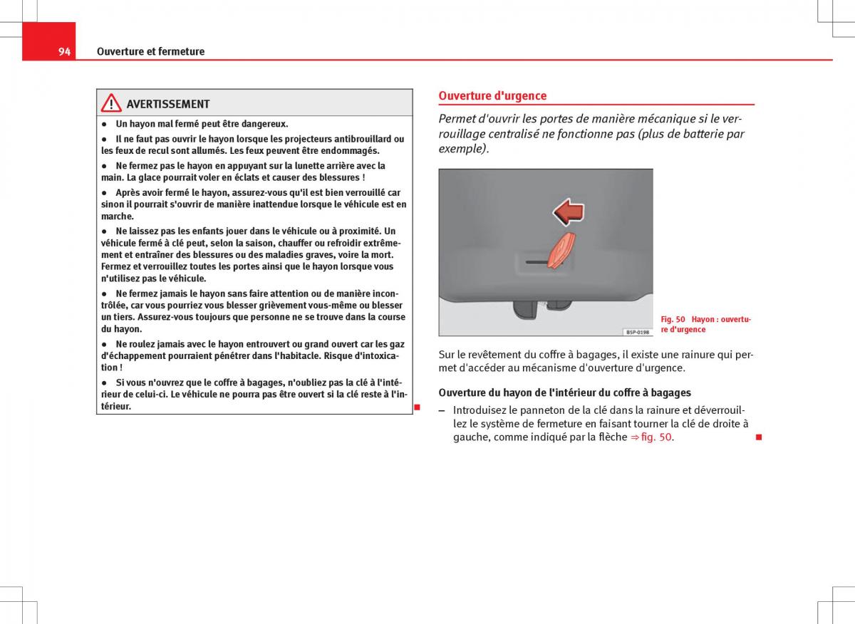 Seat Ibiza IV 4 manuel du proprietaire / page 96