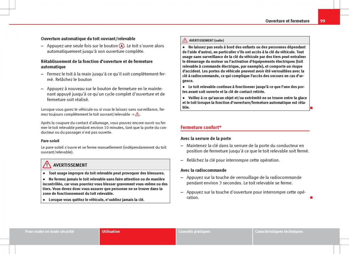 Seat Ibiza IV 4 manuel du proprietaire / page 101