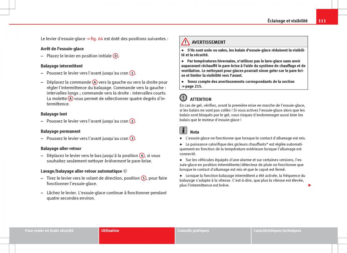 Seat Ibiza IV 4 manuel du proprietaire / page 113