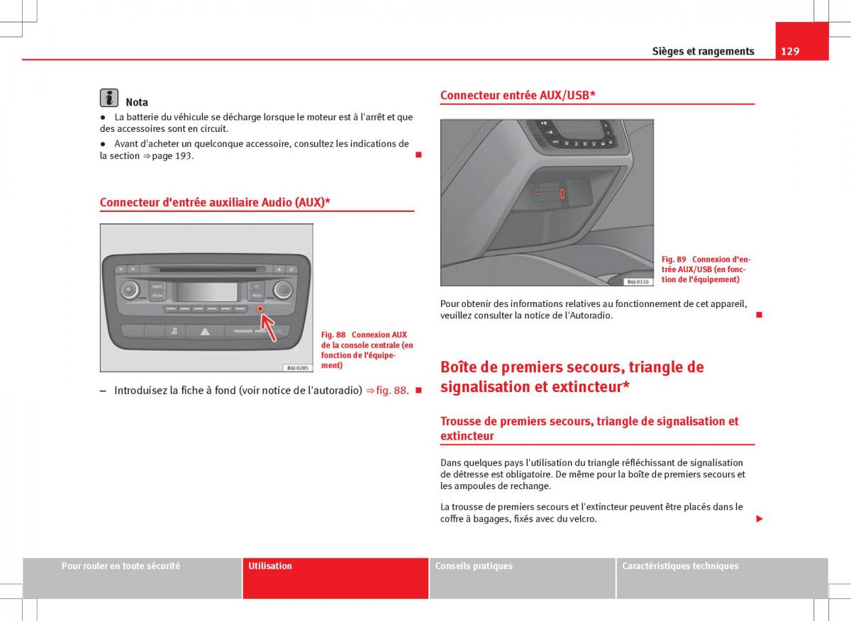 Seat Ibiza IV 4 manuel du proprietaire / page 131