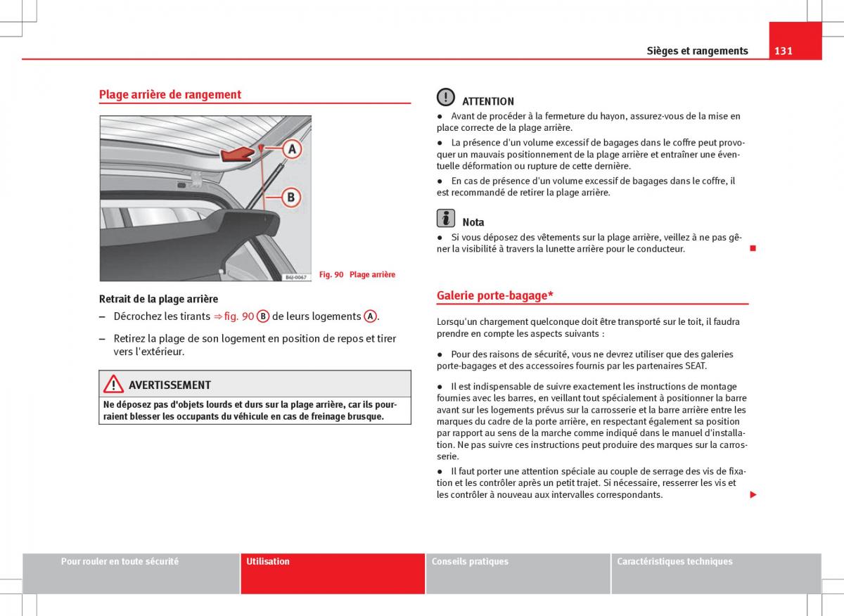 Seat Ibiza IV 4 manuel du proprietaire / page 133