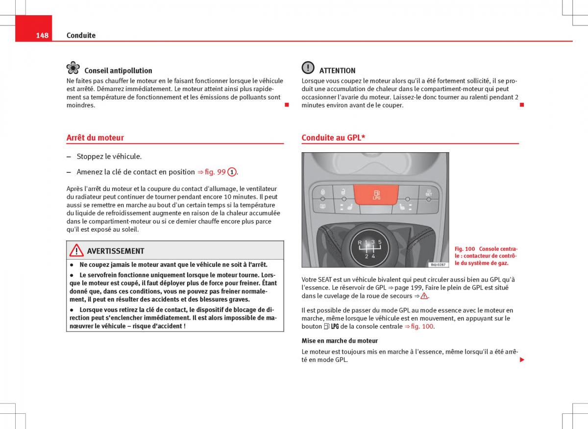 Seat Ibiza IV 4 manuel du proprietaire / page 150