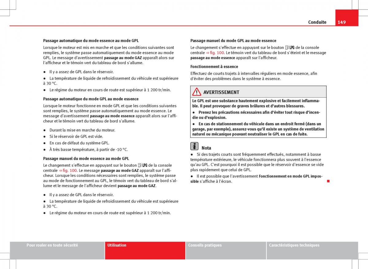 Seat Ibiza IV 4 manuel du proprietaire / page 151