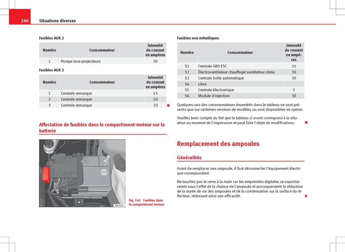 Seat Ibiza IV 4 manuel du proprietaire / page 242