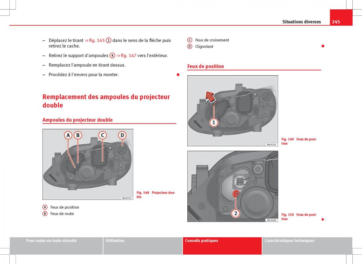 Seat Ibiza IV 4 manuel du proprietaire / page 247