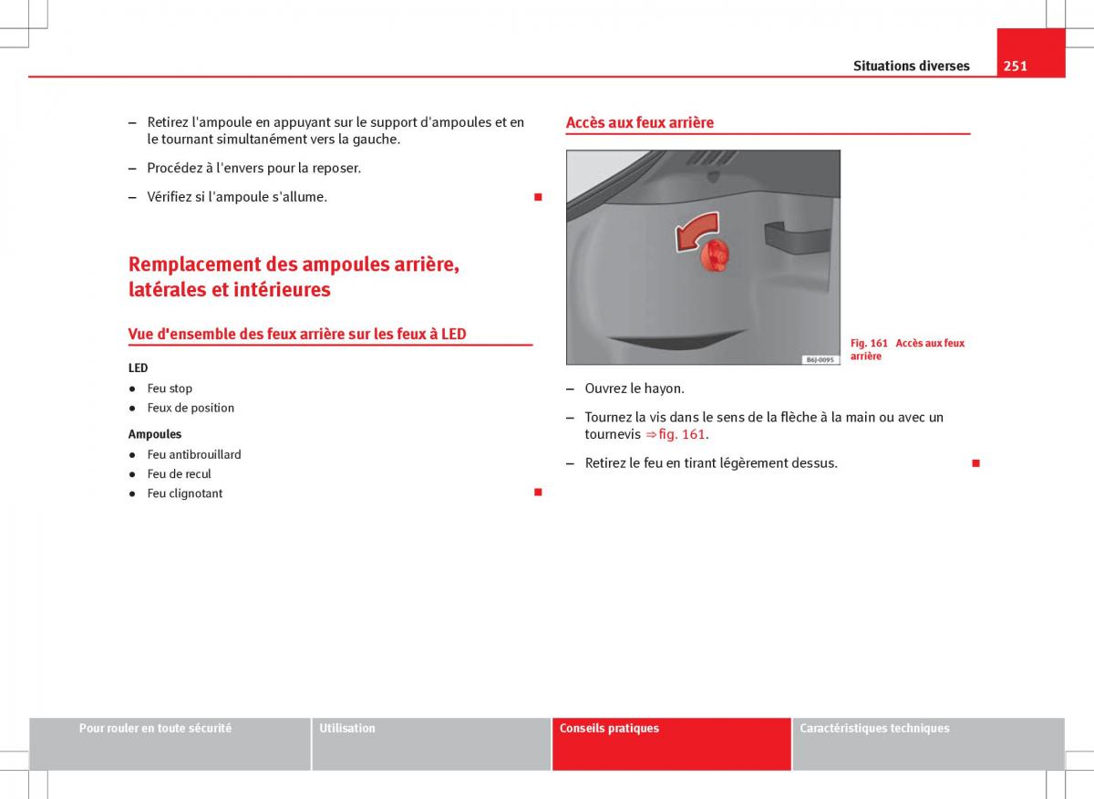 Seat Ibiza IV 4 manuel du proprietaire / page 253