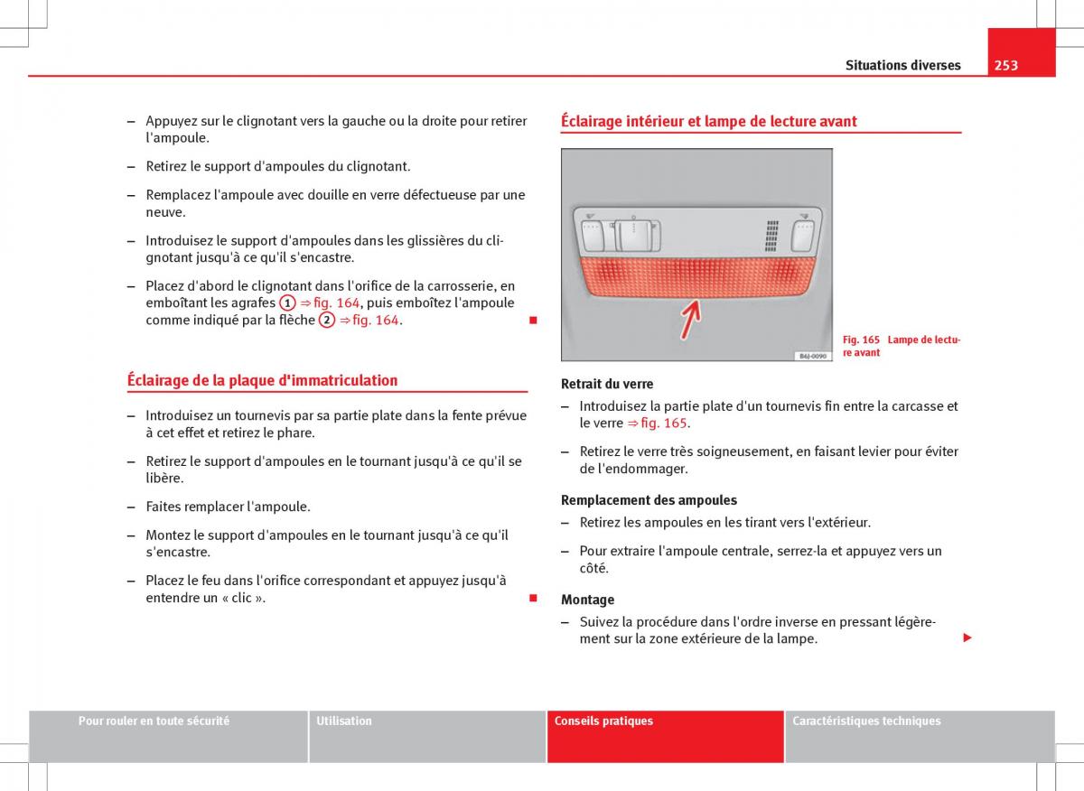 Seat Ibiza IV 4 manuel du proprietaire / page 255