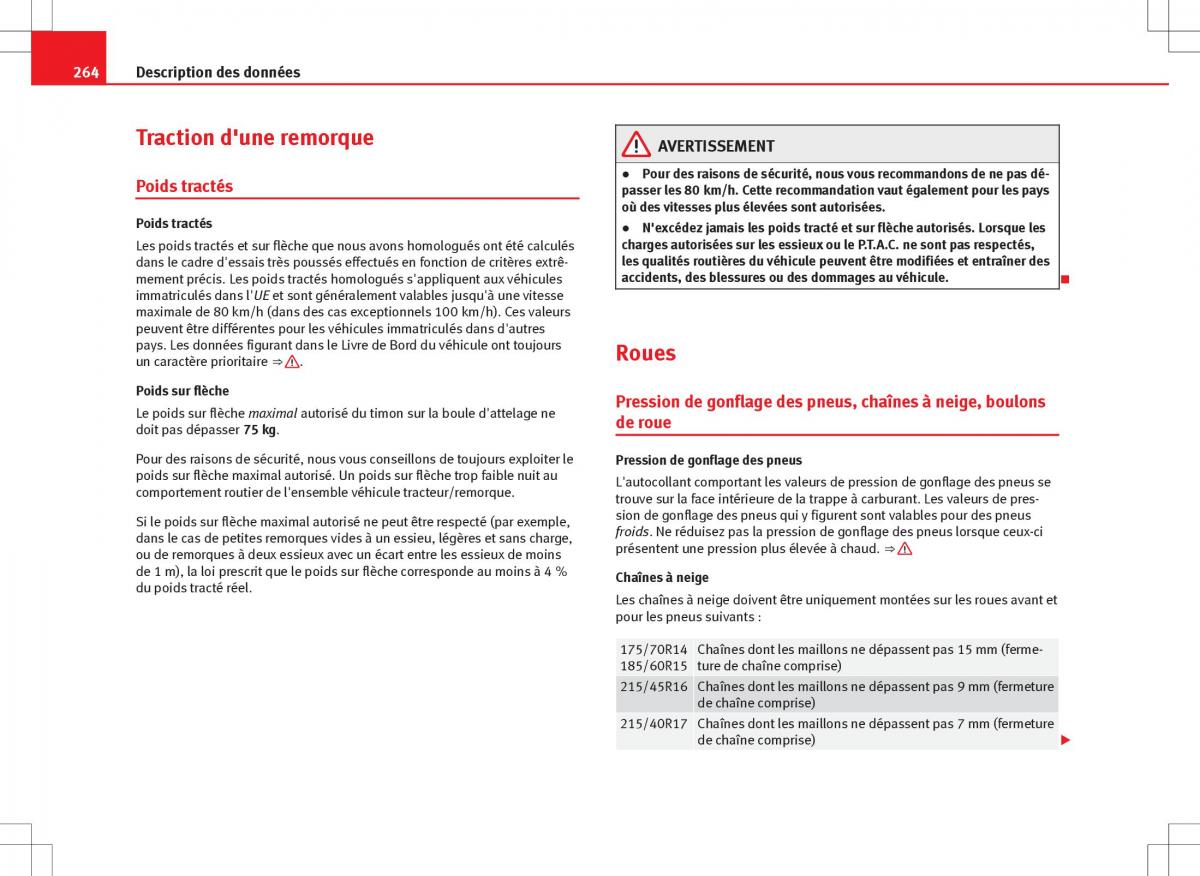 Seat Ibiza IV 4 manuel du proprietaire / page 266