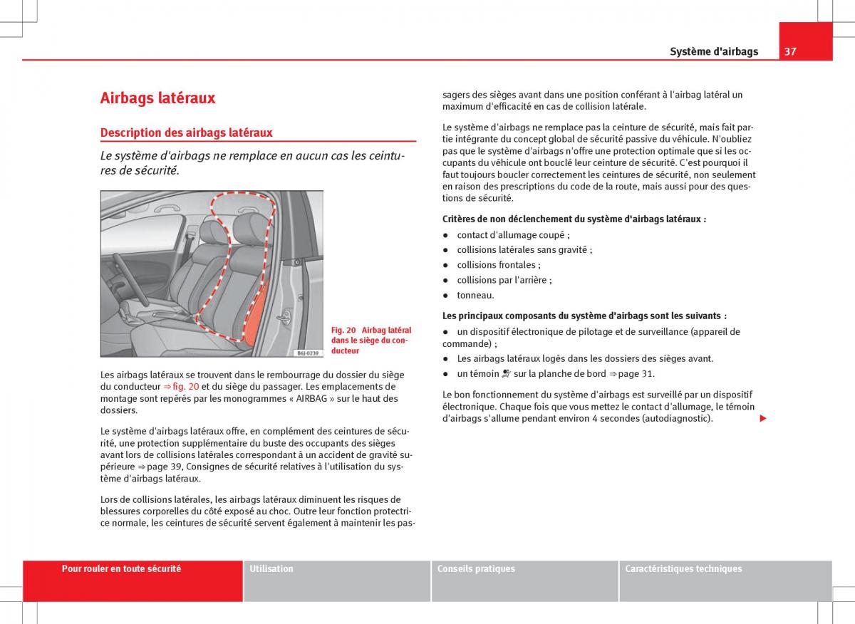 Seat Ibiza IV 4 manuel du proprietaire / page 39