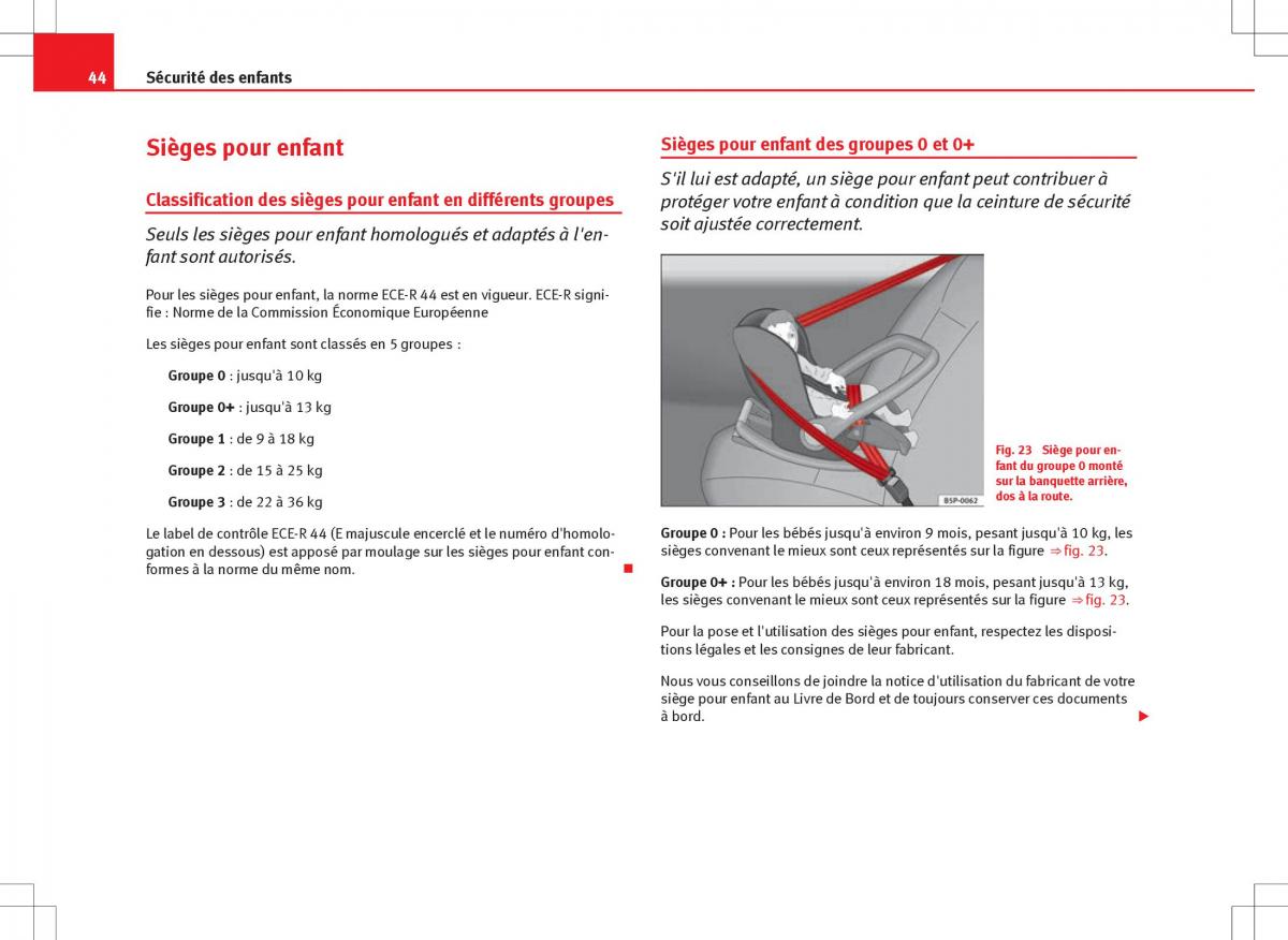 Seat Ibiza IV 4 manuel du proprietaire / page 46