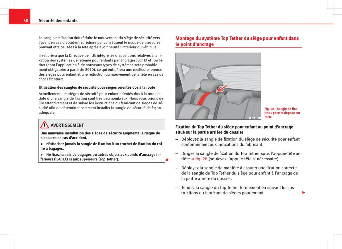 Seat Ibiza IV 4 manuel du proprietaire / page 52