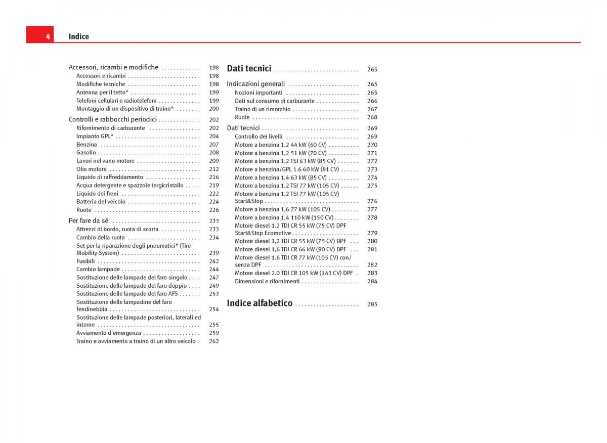 Seat Ibiza IV 4 manuale del proprietario / page 6